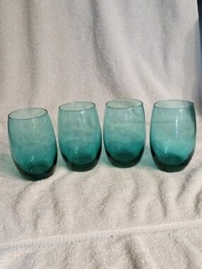 Circus by Sam Edelman Teal Ombre Stemless Wine Glasses - Set of 4